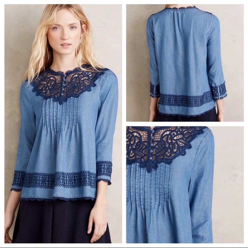 Holding Horses Blue Denim Blouse
